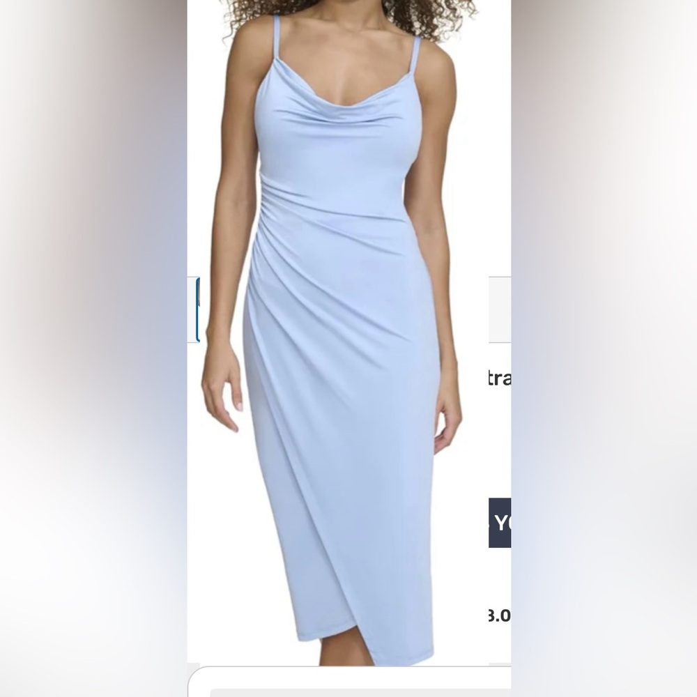 Siena Studio Light Blue Spaghetti Strap Elegant Dress